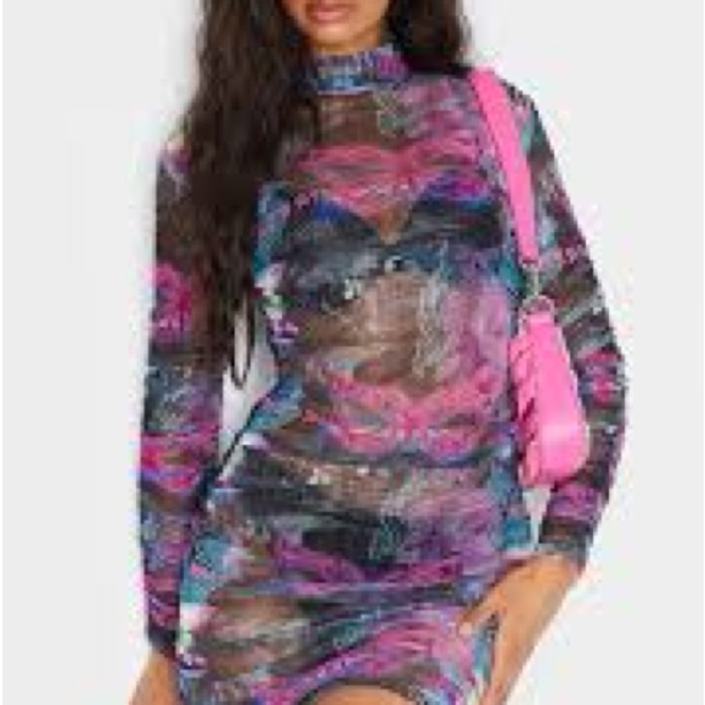 PrettyLittleThing Multicolor Mesh Top - Picture 7 of 10